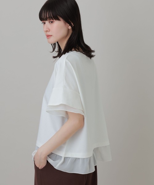 LAKOLE(ラコレ)の「<接触冷感>シアー切替T / 668342(Tシャツ/カットソー・レディース・オフホワイト/ブラック/チャコール/ホワイト・FREE)」の15枚目の写真