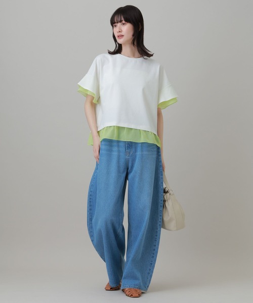 LAKOLE(ラコレ)の「<接触冷感>シアー切替T / 668342(Tシャツ/カットソー・レディース・オフホワイト/ブラック/チャコール/ホワイト・FREE)」の16枚目の写真