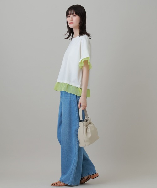 LAKOLE(ラコレ)の「<接触冷感>シアー切替T / 668342(Tシャツ/カットソー・レディース・オフホワイト/ブラック/チャコール/ホワイト・FREE)」の17枚目の写真