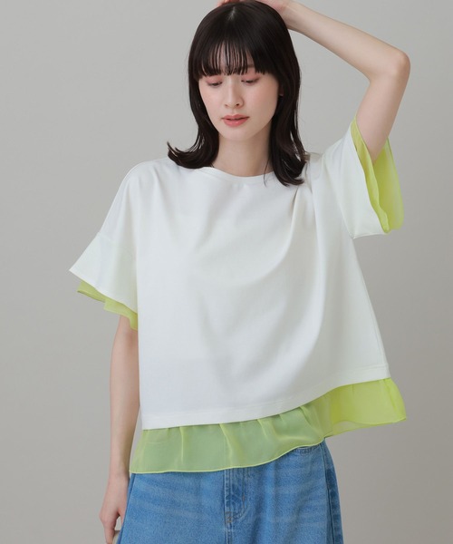 LAKOLE(ラコレ)の「<接触冷感>シアー切替T / 668342(Tシャツ/カットソー・レディース・オフホワイト/ブラック/チャコール/ホワイト・FREE)」の19枚目の写真