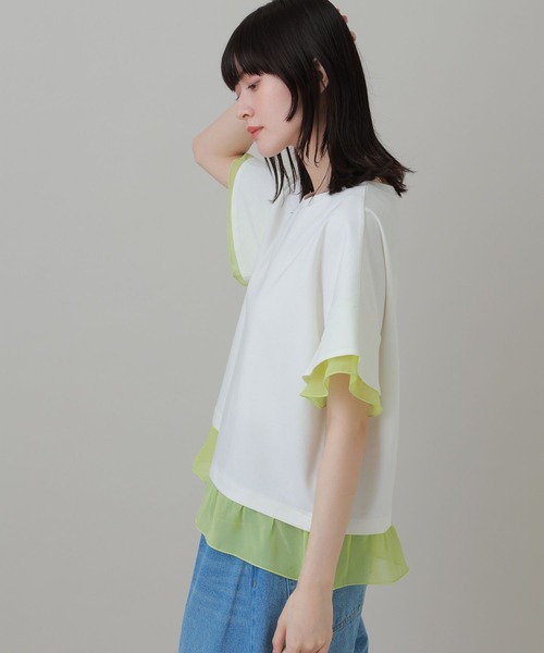 LAKOLE(ラコレ)の「<接触冷感>シアー切替T / 668342(Tシャツ/カットソー・レディース・オフホワイト/ブラック/チャコール/ホワイト・FREE)」の20枚目の写真
