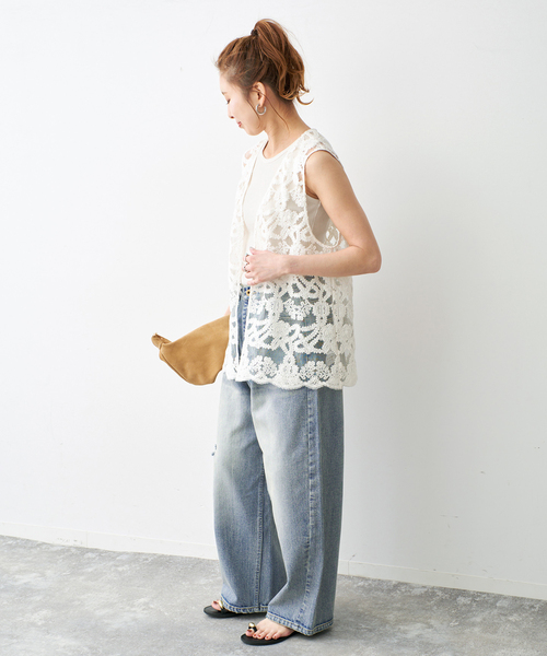 Spick & Span(スピックアンドスパン)の「《追加2》コードエンブロイダリーチュールベスト(ベスト・レディース・ホワイト/ブラック・FREE)」の13枚目の写真