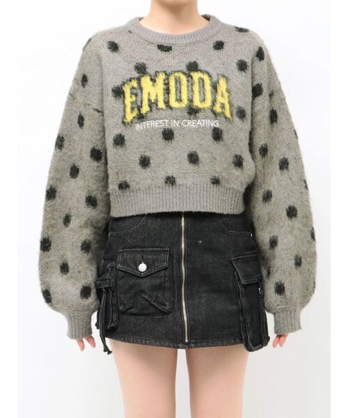 EMODA(エモダ)の「ドットジャガードロゴニット(ニット/セーター・レディース・ブラウン/ブラック/グレー・FREE)」の22枚目の写真