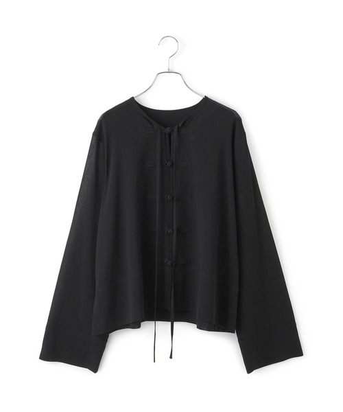ADAM ET ROPE'（アダムエロペ）の「ガスボイルチャイナディティールシャツ（シャツ/ブラウス・レディース・ブラック/ホワイト・FREE）」の22枚目の写真