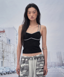 DELL TERRY SLEEVELESS TOP_BLACK