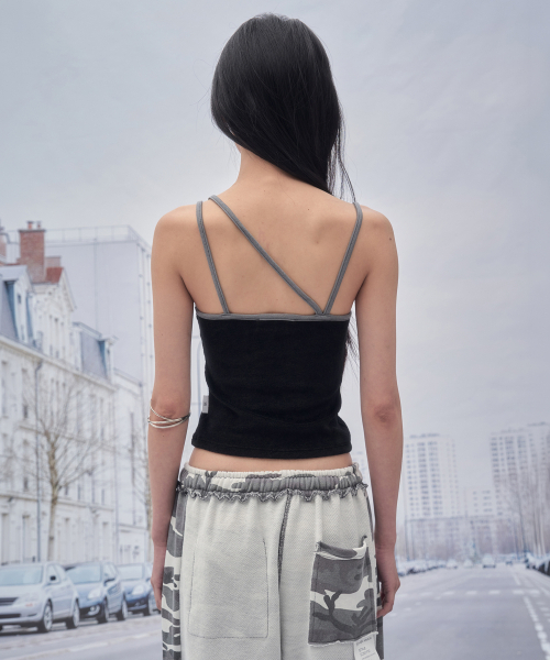 SOMSOC（ソムソック）の「DELL TERRY SLEEVELESS TOP_BLACK（Tシャツ/カットソー・レディース・その他・FREE）」の2枚目の写真