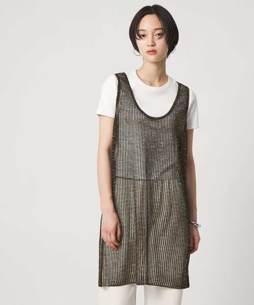 CITEN(シテン)の「<CITEN>スカシアミニットワンピース(ワンピース・レディース・その他1/ベージュ/ブラック・FREE)」の2枚目の写真