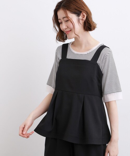 grove(グローブ)の「【2点SET】着るだけで旬顔!ステッチワークビスチェSETUP(セットアップ・レディース・ネイビー/ブラック/ブラウン系その他・03/02/01/05/04)」の6枚目の写真