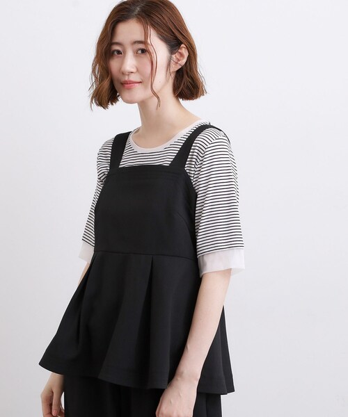 grove(グローブ)の「【2点SET】着るだけで旬顔!ステッチワークビスチェSETUP(セットアップ・レディース・ネイビー/ブラック/ブラウン系その他・03/02/01/05/04)」の7枚目の写真
