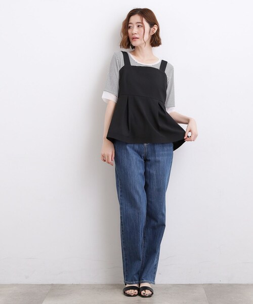 grove(グローブ)の「【2点SET】着るだけで旬顔!ステッチワークビスチェSETUP(セットアップ・レディース・ネイビー/ブラック/ブラウン系その他・03/02/01/05/04)」の8枚目の写真