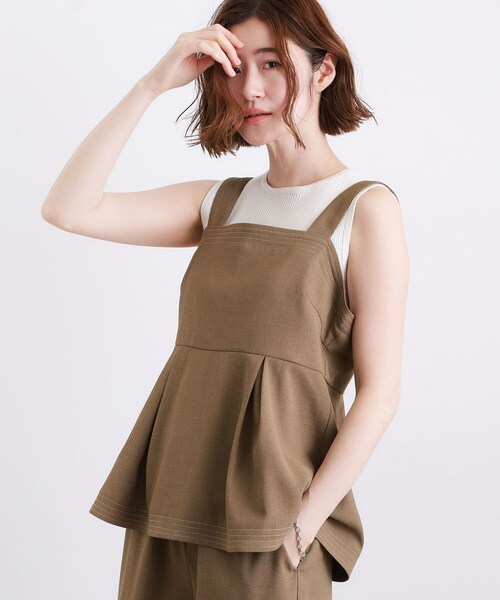 grove(グローブ)の「【2点SET】着るだけで旬顔!ステッチワークビスチェSETUP(セットアップ・レディース・ネイビー/ブラック/ブラウン系その他・03/02/01/05/04)」の14枚目の写真
