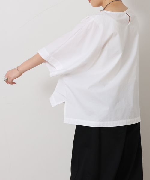 JOURNAL STANDARD LUXE(ジャーナルスタンダード ラックス)の「タイプライター ドルマンシャツ(シャツ/ブラウス・レディース・チャコールグレー/ホワイト/スカイブルー・FREE)」の2枚目の写真