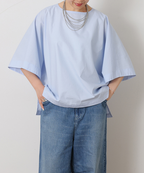JOURNAL STANDARD LUXE(ジャーナルスタンダード ラックス)の「タイプライター ドルマンシャツ(シャツ/ブラウス・レディース・チャコールグレー/ホワイト/スカイブルー・FREE)」の3枚目の写真