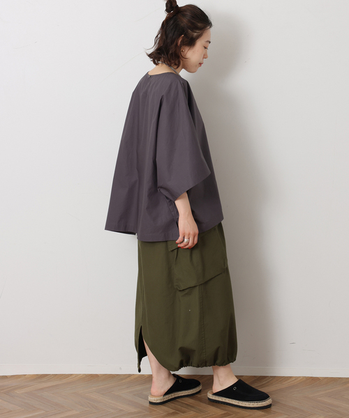 JOURNAL STANDARD LUXE(ジャーナルスタンダード ラックス)の「タイプライター ドルマンシャツ(シャツ/ブラウス・レディース・チャコールグレー/ホワイト/スカイブルー・FREE)」の5枚目の写真