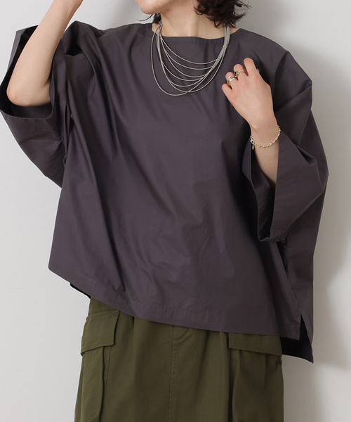 JOURNAL STANDARD LUXE(ジャーナルスタンダード ラックス)の「タイプライター ドルマンシャツ(シャツ/ブラウス・レディース・チャコールグレー/ホワイト/スカイブルー・FREE)」の6枚目の写真