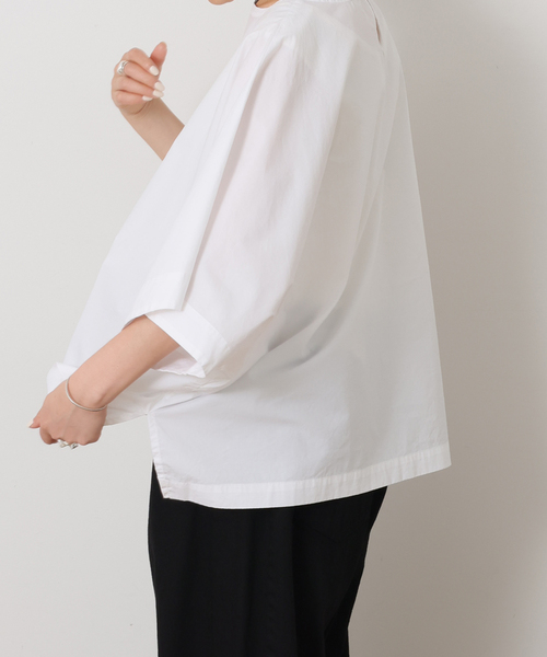 JOURNAL STANDARD LUXE(ジャーナルスタンダード ラックス)の「タイプライター ドルマンシャツ(シャツ/ブラウス・レディース・チャコールグレー/ホワイト/スカイブルー・FREE)」の10枚目の写真