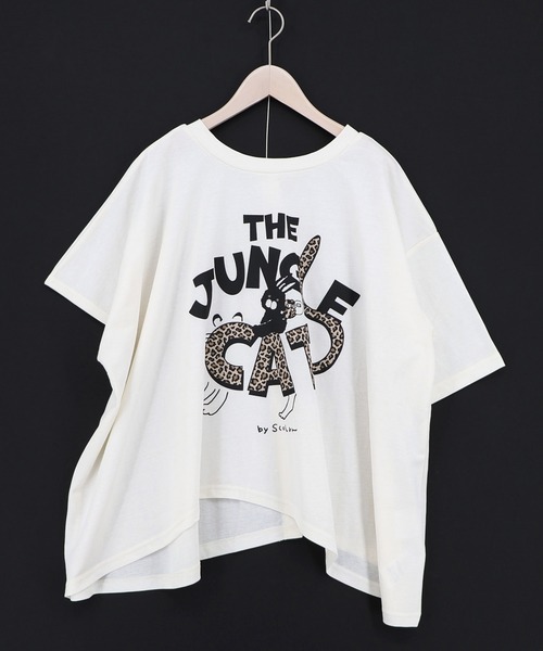 ScoLar（スカラー）の「162702：ヒョウ柄ロゴ乗りラビル アシメ2wayプルオーバー（Tシャツ/カットソー・レディース・ブラック/ブラウン/オフホワイト・M）」の10枚目の写真