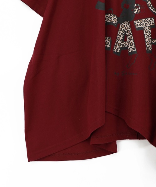 ScoLar（スカラー）の「162702：ヒョウ柄ロゴ乗りラビル アシメ2wayプルオーバー（Tシャツ/カットソー・レディース・ブラック/ブラウン/オフホワイト・M）」の21枚目の写真