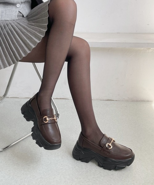 Shoes in Closet(シューズインクローゼット)の「【新入荷】+6.5㎝ 軽量 厚底 ゴールドビット スニーカー ローファー 6553(スニーカー・レディース・ブラック/ベージュ/ダークブラウン・L/M/3L/LL/S)」の14枚目の写真