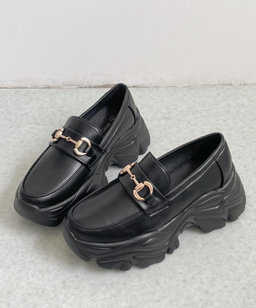 Shoes in Closet(シューズインクローゼット)の「【新入荷】+6.5㎝ 軽量 厚底 ゴールドビット スニーカー ローファー 6553(スニーカー・レディース・ブラック/ベージュ/ダークブラウン・L/M/3L/LL/S)」の9枚目の写真