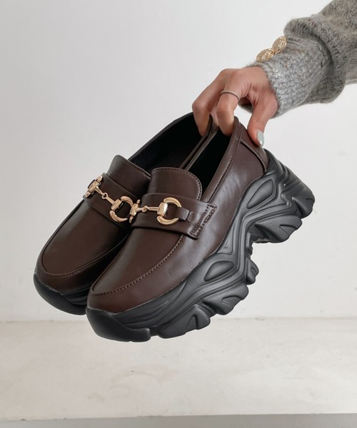 Shoes in Closet(シューズインクローゼット)の「【新入荷】+6.5㎝ 軽量 厚底 ゴールドビット スニーカー ローファー 6553(スニーカー・レディース・ブラック/ベージュ/ダークブラウン・L/M/3L/LL/S)」の15枚目の写真