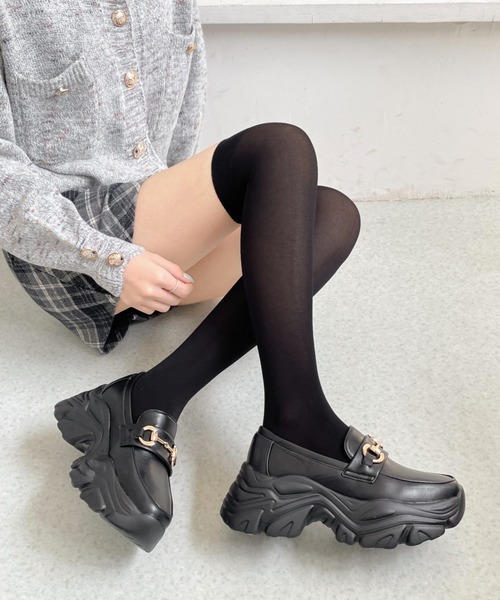 Shoes in Closet(シューズインクローゼット)の「【新入荷】+6.5㎝ 軽量 厚底 ゴールドビット スニーカー ローファー 6553(スニーカー・レディース・ブラック/ベージュ/ダークブラウン・L/M/3L/LL/S)」の8枚目の写真