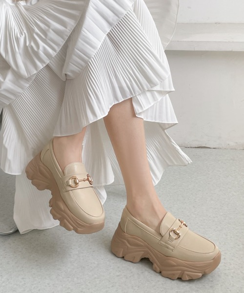 Shoes in Closet(シューズインクローゼット)の「【新入荷】+6.5㎝ 軽量 厚底 ゴールドビット スニーカー ローファー 6553(スニーカー・レディース・ブラック/ベージュ/ダークブラウン・L/M/3L/LL/S)」の21枚目の写真