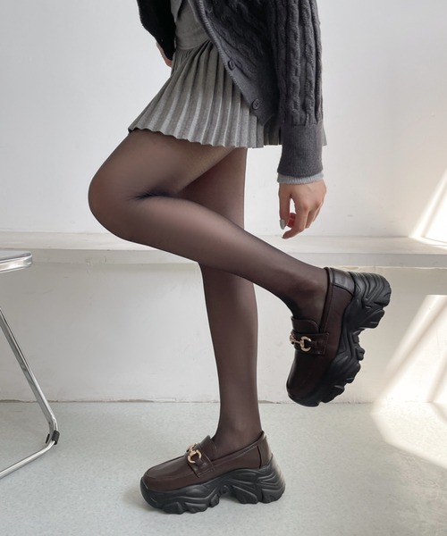 Shoes in Closet(シューズインクローゼット)の「【新入荷】+6.5㎝ 軽量 厚底 ゴールドビット スニーカー ローファー 6553(スニーカー・レディース・ブラック/ベージュ/ダークブラウン・L/M/3L/LL/S)」の11枚目の写真