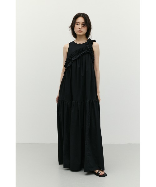 STYLEMIXER（スタイルミキサー）の「【SNSで話題・大人気夏ワンピ】アシンメトリーフリルティアードワンピース（ワンピース・レディース・ミント/ホワイト/ブラック・SMALL/MEDIUM）」の20枚目の写真