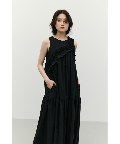 STYLEMIXER（スタイルミキサー）の「【SNSで話題・大人気夏ワンピ】アシンメトリーフリルティアードワンピース（ワンピース・レディース・ミント/ホワイト/ブラック・SMALL/MEDIUM）」の22枚目の写真