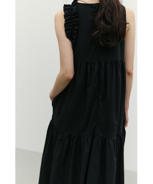 STYLEMIXER（スタイルミキサー）の「【SNSで話題・大人気夏ワンピ】アシンメトリーフリルティアードワンピース（ワンピース・レディース・ミント/ホワイト/ブラック・SMALL/MEDIUM）」の9枚目の写真
