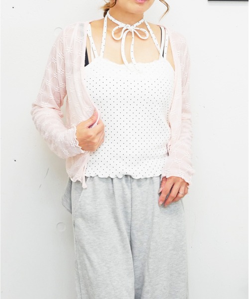 FUN(ファン)の「ボレロキャミアンサンブル(アンサンブル・レディース・サックスブルー/アイボリー/ブラック系/ピンク・L/M)」の4枚目の写真