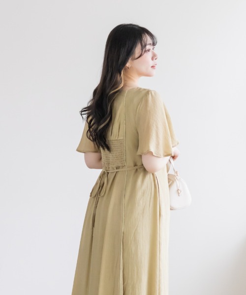 CLETTE(クレット)の「フロント切替ギャザーフレアワンピース(ワンピース・レディース・サックスブルー/ブラック/グリーン・LL/3L/4L)」の13枚目の写真