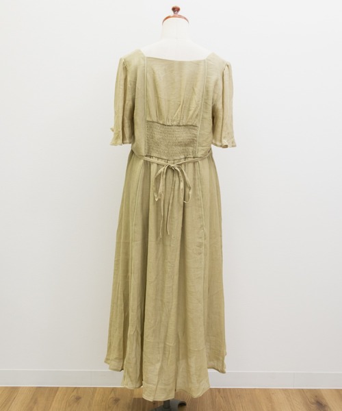 CLETTE(クレット)の「フロント切替ギャザーフレアワンピース(ワンピース・レディース・サックスブルー/ブラック/グリーン・LL/3L/4L)」の6枚目の写真