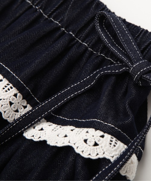 LA POMME petit(ラポミ・プチ)の「Sweet Lace Collar Flare Denim Skirt Set Up(セットアップ・レディース・ブルー・FREE)」の11枚目の写真