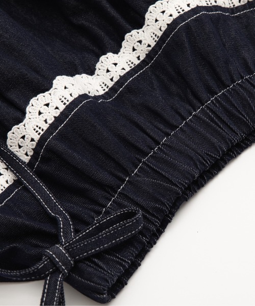 LA POMME petit(ラポミ・プチ)の「Sweet Lace Collar Flare Denim Skirt Set Up(セットアップ・レディース・ブルー・FREE)」の12枚目の写真
