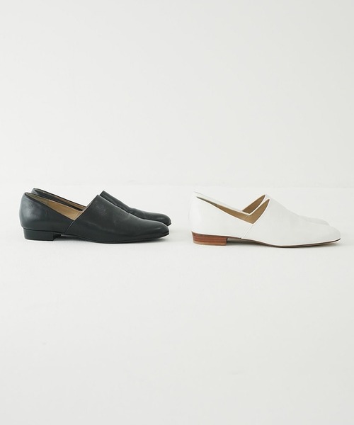 ［CLANE］ SIDE CUT STACKED HEEL FLAT SHOES SIDE CUT STACKED FLAT SHOES（パンプス）｜CLANE（クラネ）の