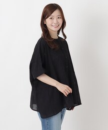 総刺繍 パネル切替シャツ