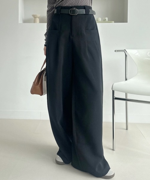 Ada.（エイダ）の「ウエストゴム タック ワイドパンツ（その他パンツ・レディース・チャコールグレー/ブラック/モカ・FREE）」の5枚目の写真