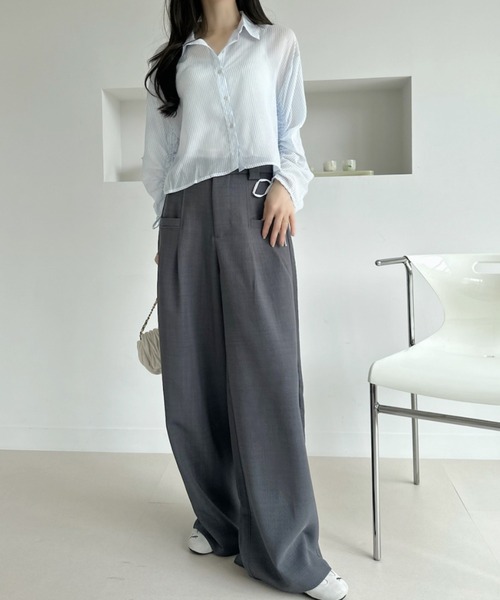 Ada.（エイダ）の「ウエストゴム タック ワイドパンツ（その他パンツ・レディース・チャコールグレー/ブラック/モカ・FREE）」の15枚目の写真