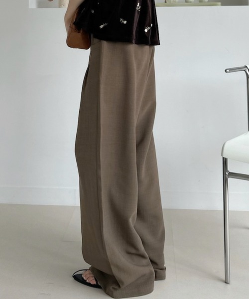 Ada.（エイダ）の「ウエストゴム タック ワイドパンツ（その他パンツ・レディース・チャコールグレー/ブラック/モカ・FREE）」の18枚目の写真
