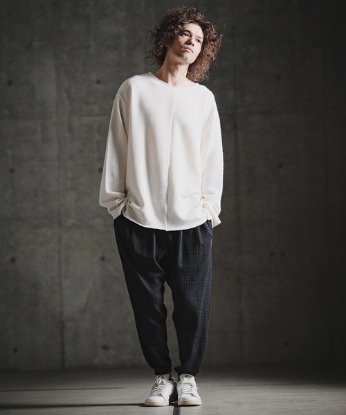 GLIMCLAP(グリムクラップ)の「mp15198-Geometric Jacquard Jersey Balloon Joggers with Elastic Hem バルーンジョガーパンツ(211-016-gla-cg)(その他パンツ・メンズ・ロイヤルブルー/チャコールグレー/ブラック・S/L/M)」の11枚目の写真