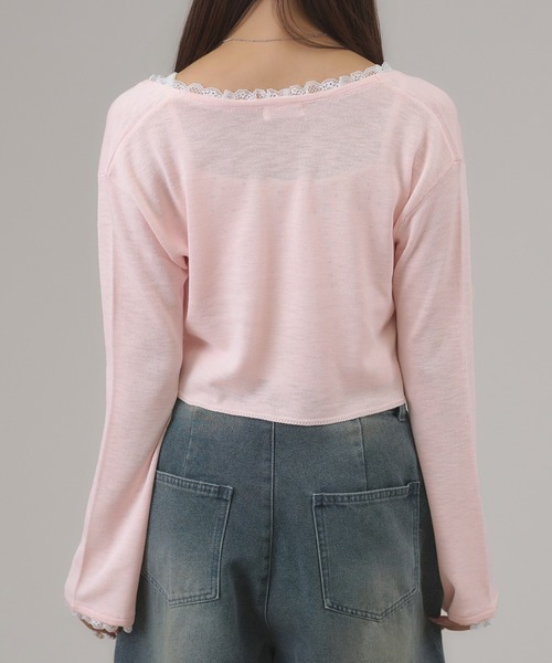 apres jour mignon(アプレジュールミニョン)の「【aresjour mignon×Shionコラボ】UVカットレースカーディガン(カーディガン/ボレロ・レディース・アイボリー/ライトイエロー/ピンク/ブラウン・LARGE/フリー)」の7枚目の写真