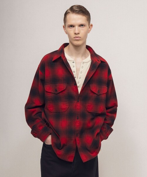 PENDLETON(ペンドルトン)の「<PENDLETON × monkey time>ネル チェック シャツ(シャツ/ブラウス・メンズ・ダークグレー/オリーブ/レッド・S/M/L)」の3枚目の写真