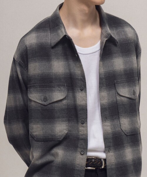 PENDLETON(ペンドルトン)の「<PENDLETON × monkey time>ネル チェック シャツ(シャツ/ブラウス・メンズ・ダークグレー/オリーブ/レッド・S/M/L)」の2枚目の写真