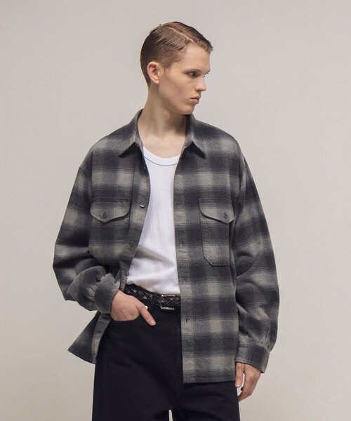 PENDLETON(ペンドルトン)の「<PENDLETON × monkey time>ネル チェック シャツ(シャツ/ブラウス・メンズ・ダークグレー/オリーブ/レッド・S/M/L)」の12枚目の写真