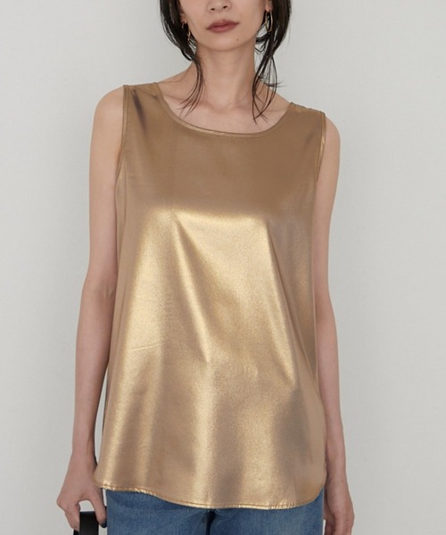 LOUNGEDRESS(ラウンジドレス)の「【earthy_/アーシー】シャイニータンク(タンクトップ・レディース・シルバー/ゴールド・FREE)」の1枚目の写真