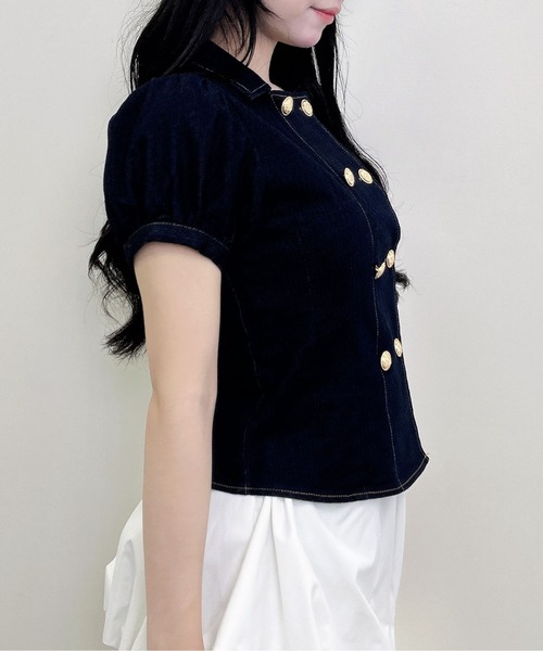 INGNI(イング)の「ダブルボタンバックレースアップブラウス(シャツ/ブラウス・レディース・ブルー系その他4・M)」の4枚目の写真