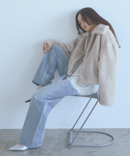 SENSE OF PLACE by URBAN RESEARCH（センスオブプレイスバイアーバンリサーチ）の「TISSAVEL フェイクファーショートコート（ブルゾン・レディース・モカ/ベージュ/ブラウン・ONE）」の8枚目の写真
