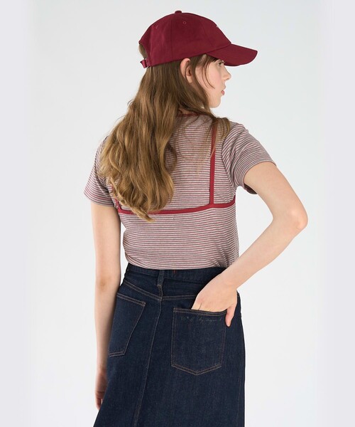To b. by agnes b.(トゥービーバイアニエスベー)の「ボーダー キャミソール&Tシャツ(Tシャツ/カットソー・レディース・グレー・38/40)」の4枚目の写真